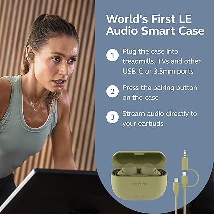 Jabra Elite 8 Active Gen 2 Bluetooth Wireless Earbuds with Dolby Audio Spatial Sound – Advanced Workout Waterproof Headphones with Noise Cancelling, Military Grade with Smart Case – Olive